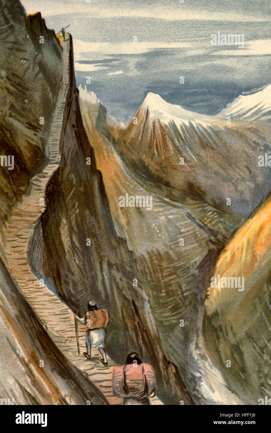 The Nerpani Track, Tibet, circa 1899 Stock Photo