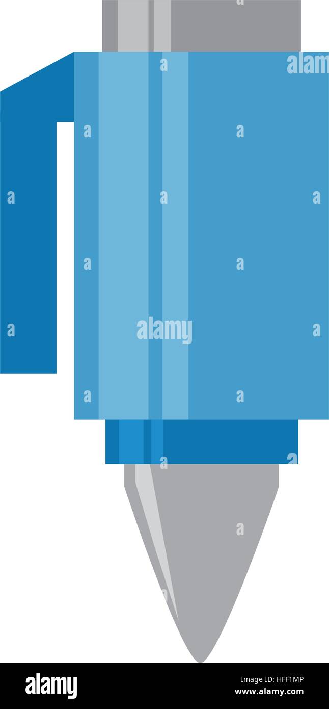 cartoon blue pen utensil school Stock Vector Image & Art - Alamy