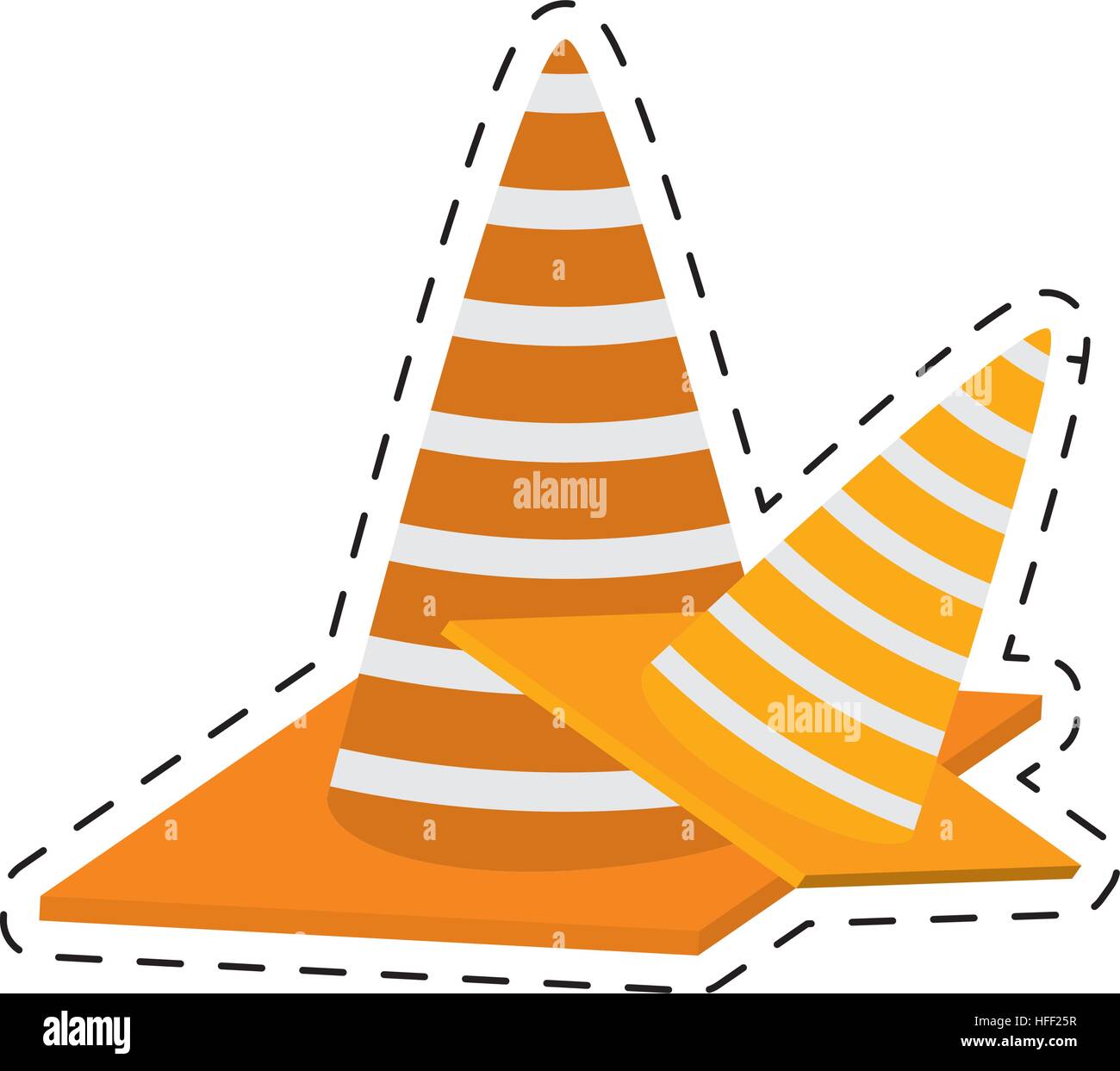 construction cone with stripes cut line Stock Vector Image & Art Alamy