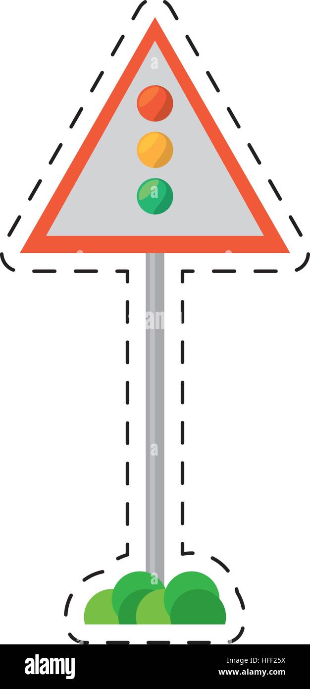 sign road light traffic white background cut line Stock Vector Image ...