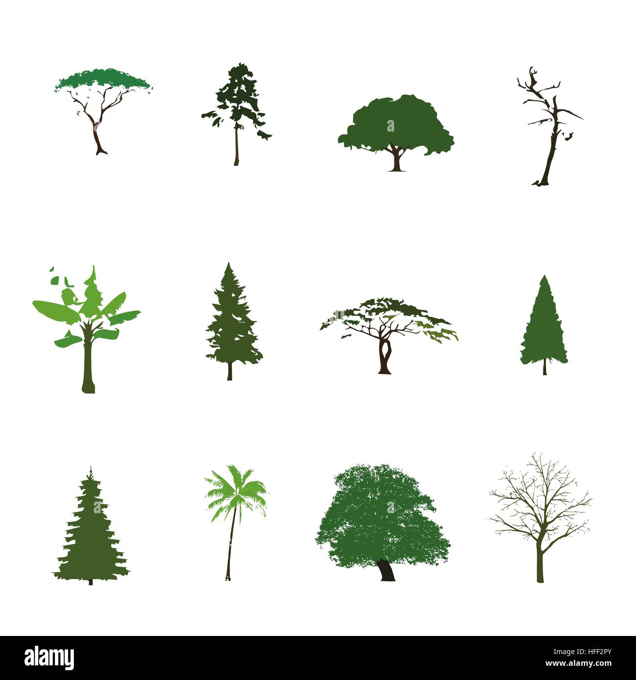 Tree pack for designers Stock Vector