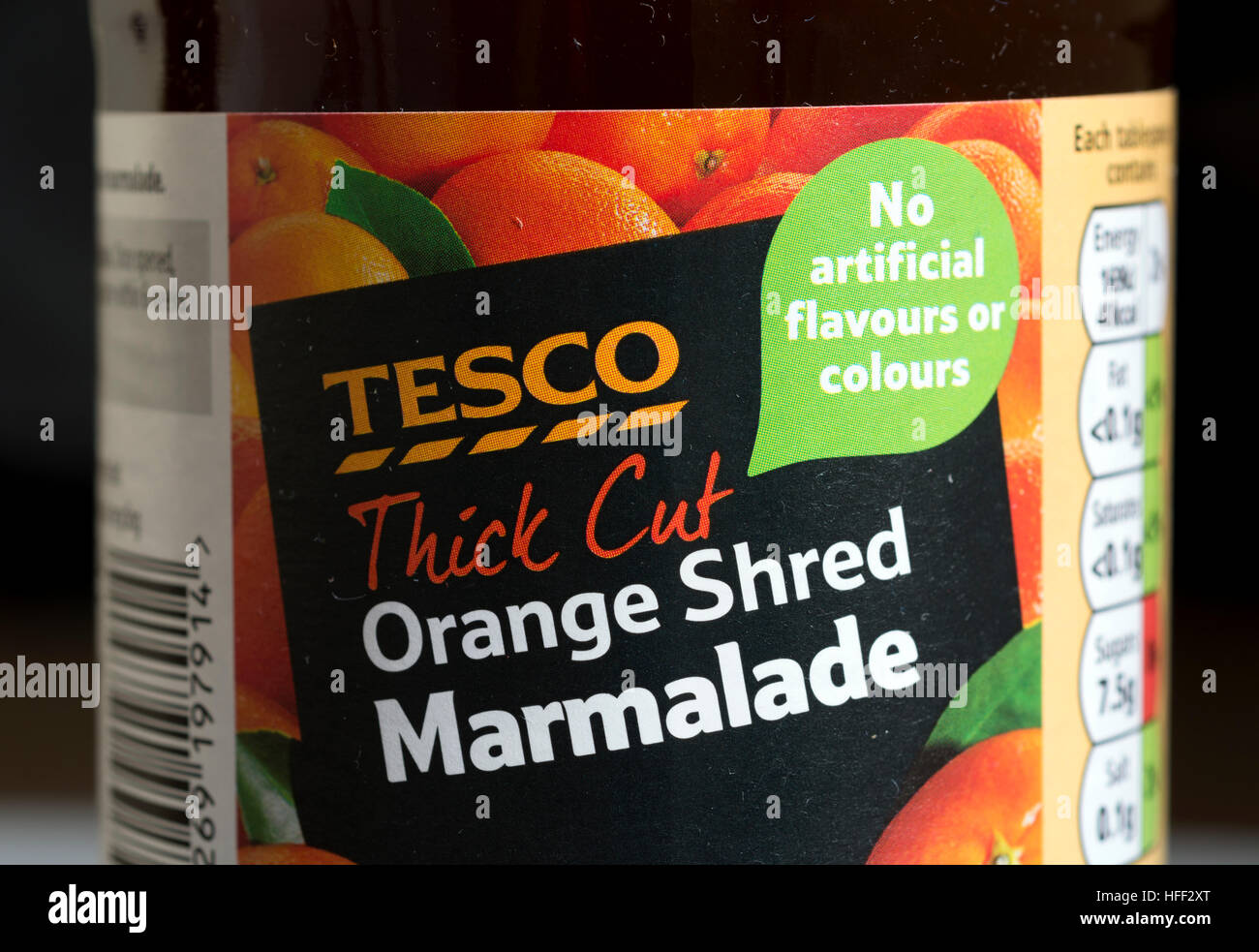 Tesco Thick Cut Orange Shred Marmalade Stock Photo