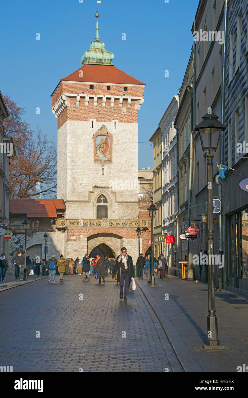 Florian's Gate Florianska Street Krakow Poland Stock Photo