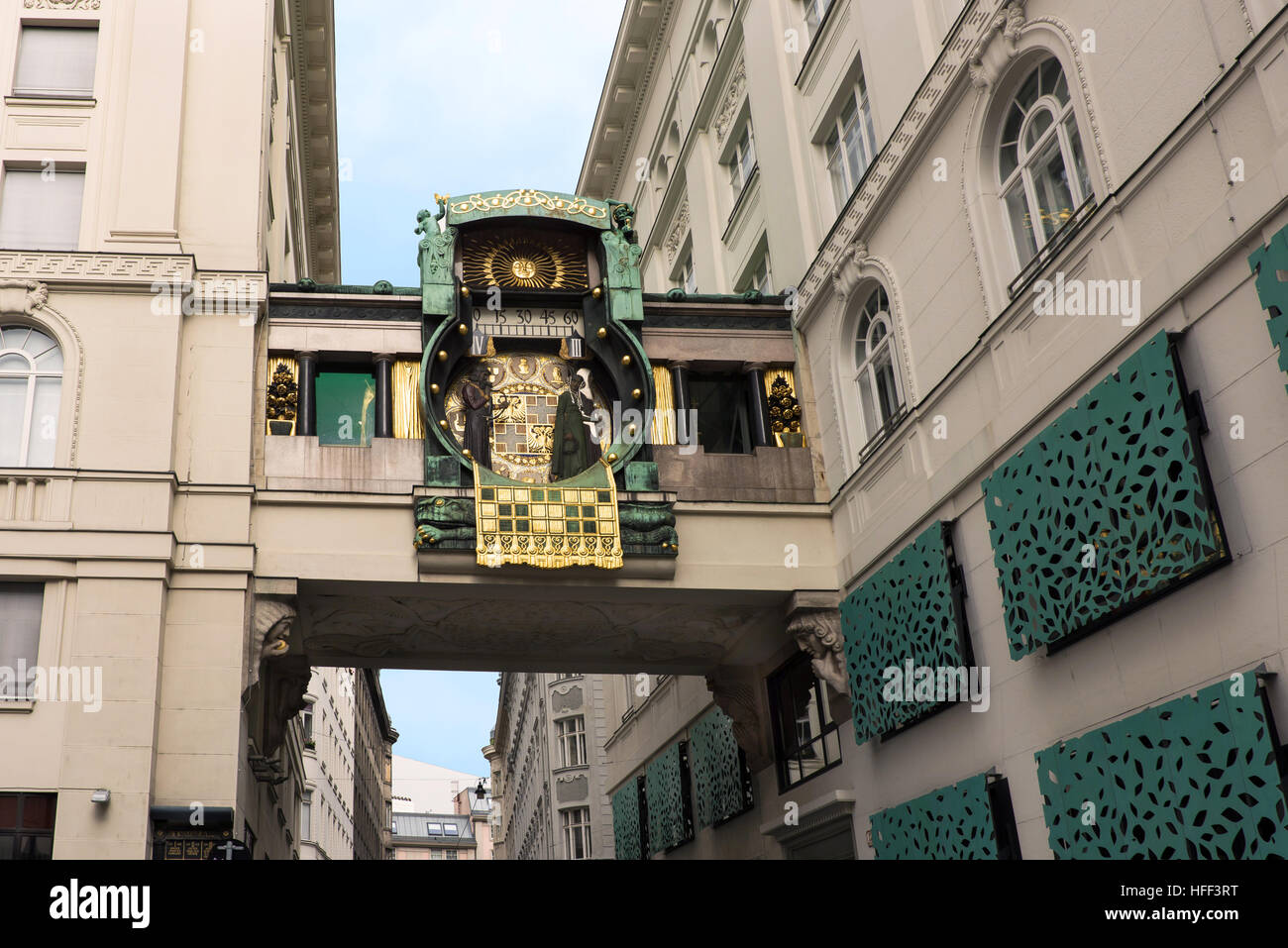 Famous astronomical clock in vienna, austria, built by franz von matsch