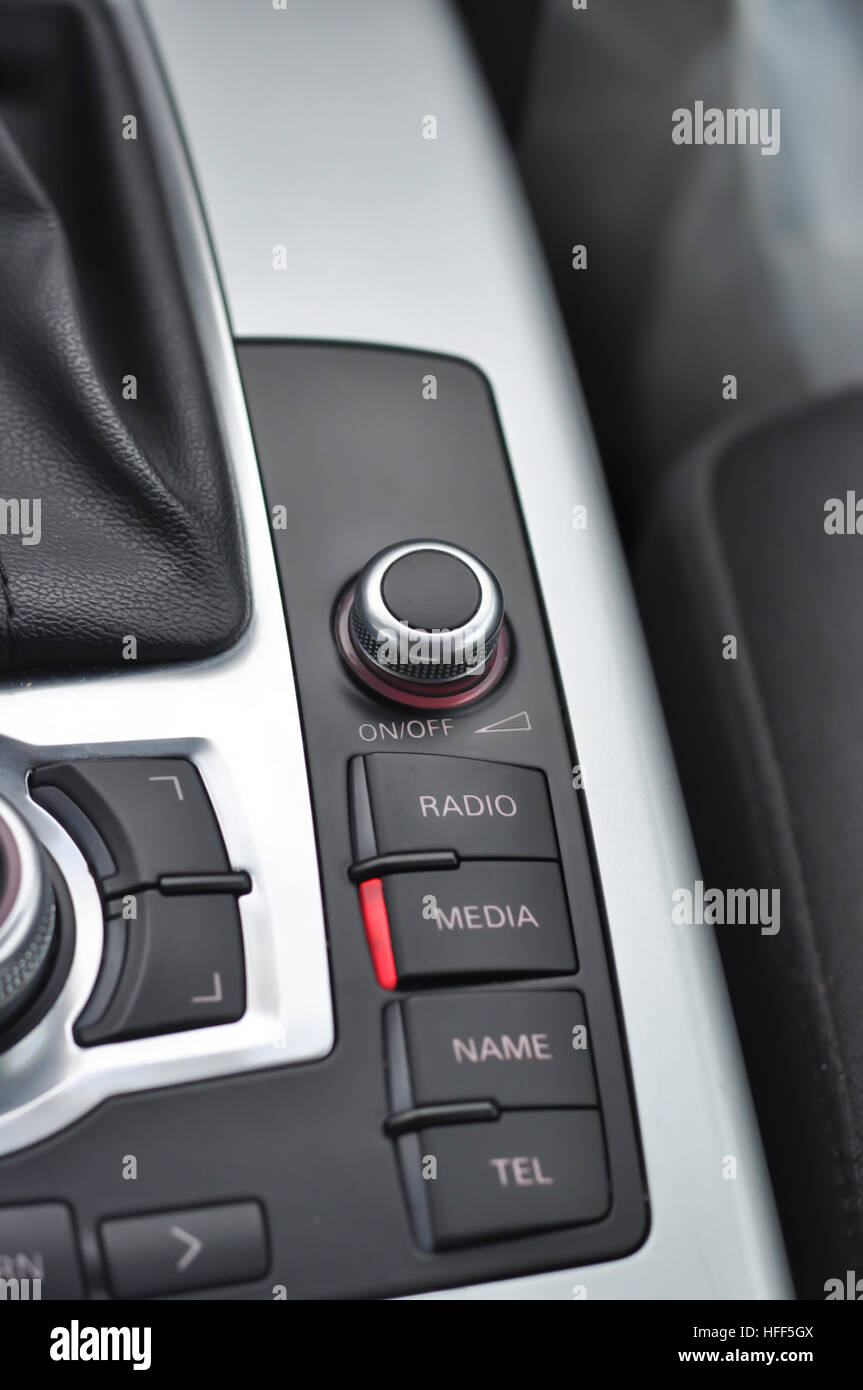 Car On off multimedia buttons Stock Photo - Alamy