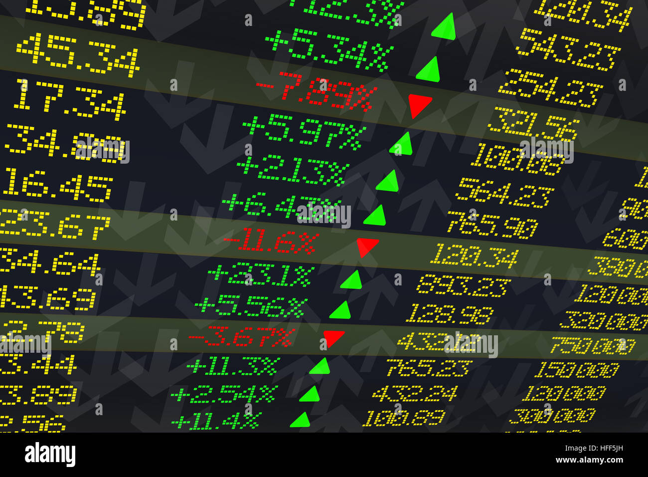 High resolution stock exchange evolution panel Stock Photo