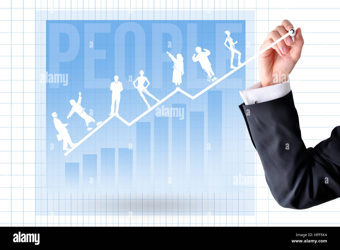 Demographic issues concept with graphic chart Stock Photo