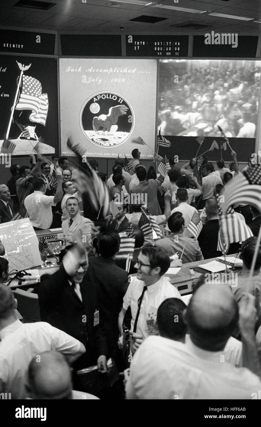 Mission Control Celebrates After Conclusion of the Apollo 11 Lunar 2002 ...