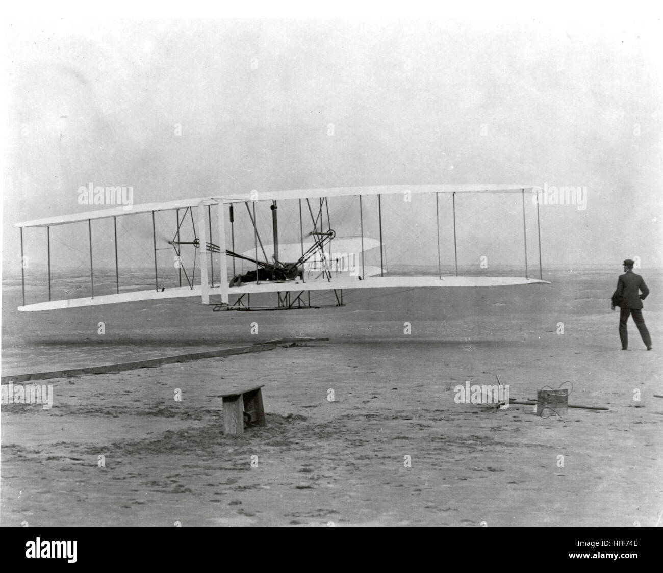 The Wright Brothers First Heavier-than-air Flight  2002-000128 Stock Photo
