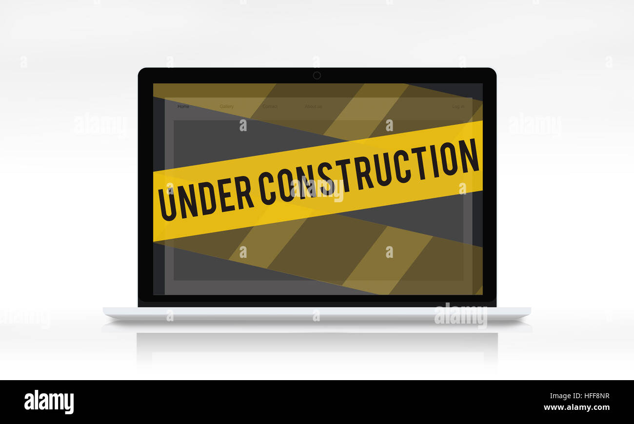 Under Construction Alert Safety Warning Privacy Concept Stock Photo