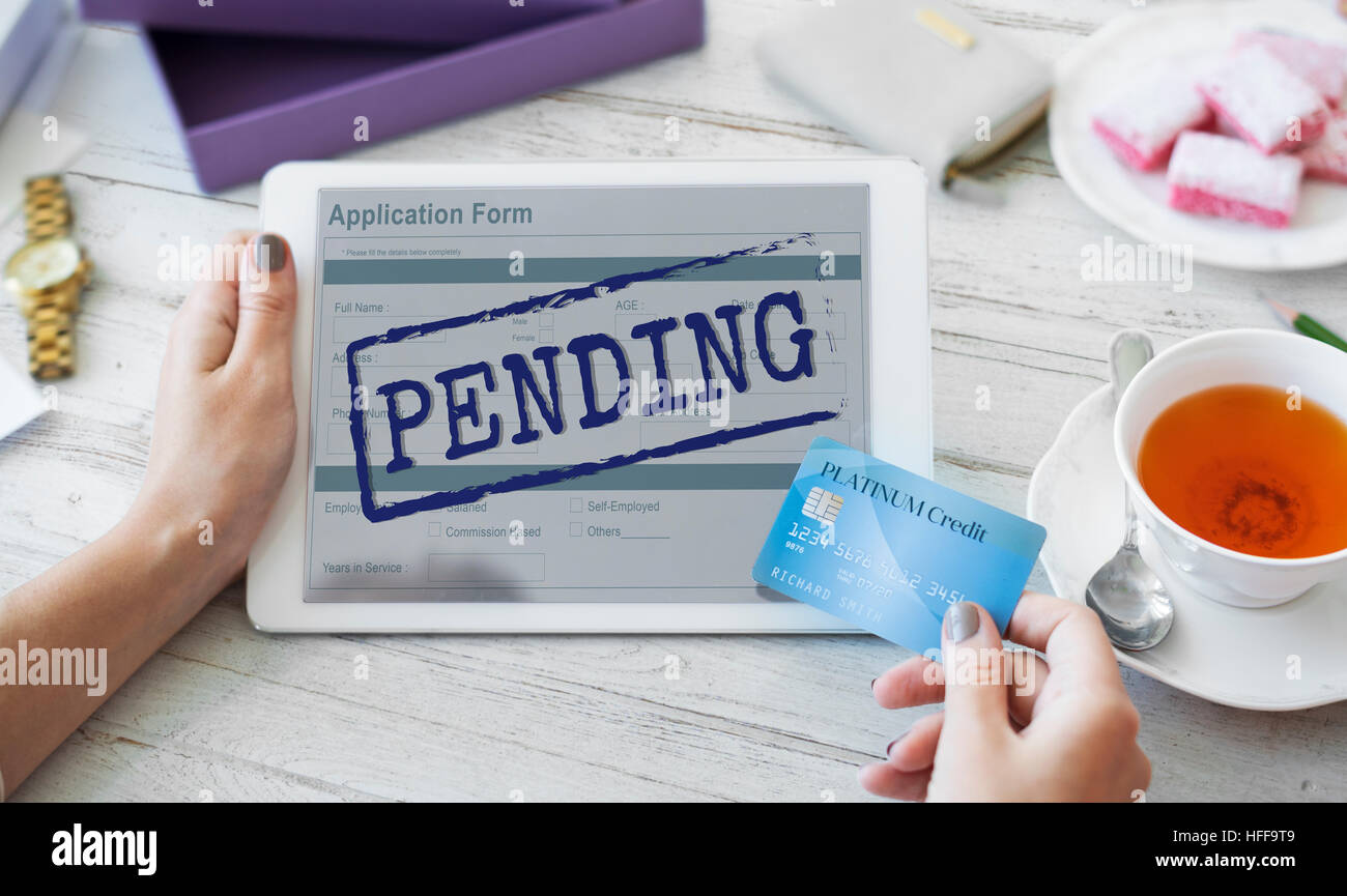 Pending Stamp Application Form Concept Stock Photo Alamy