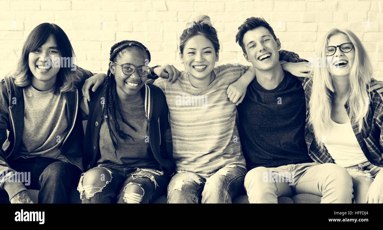 Diversity Students Friends Happiness Concept Stock Photo - Alamy