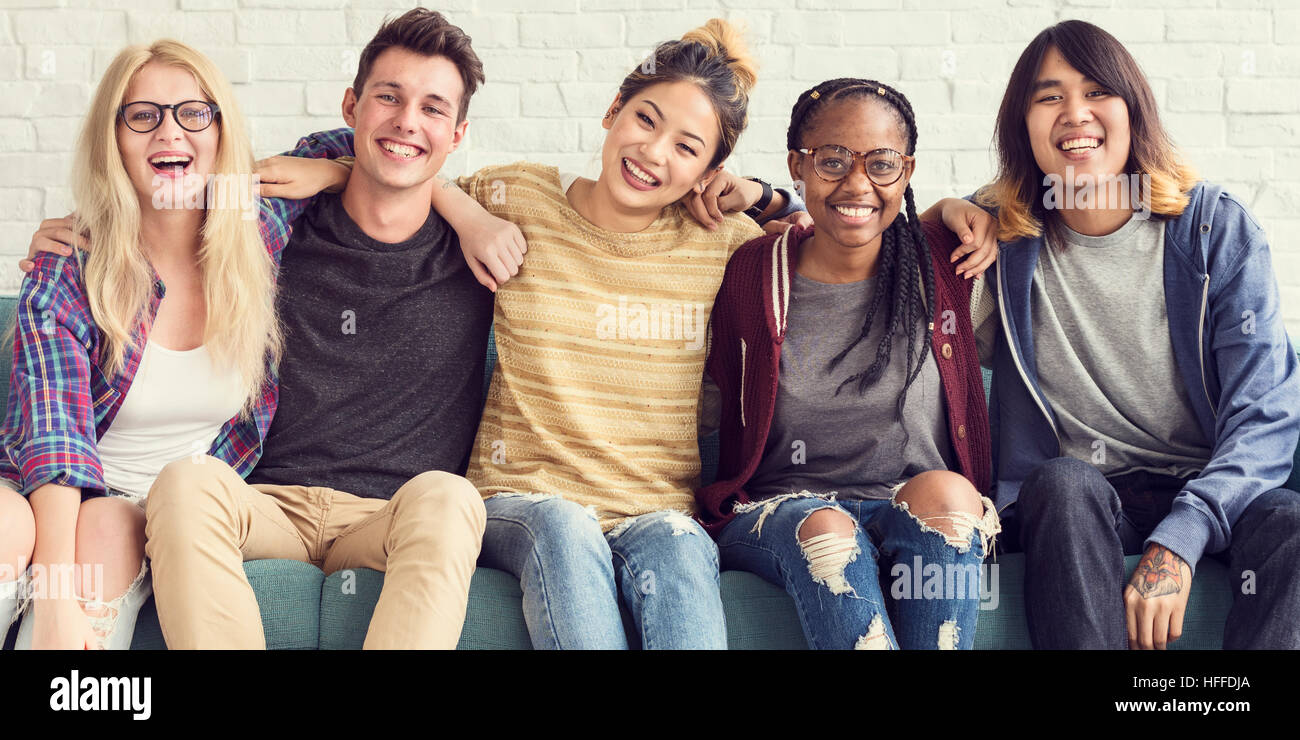 Diversity Students Friends Happiness Concept Stock Photo - Alamy