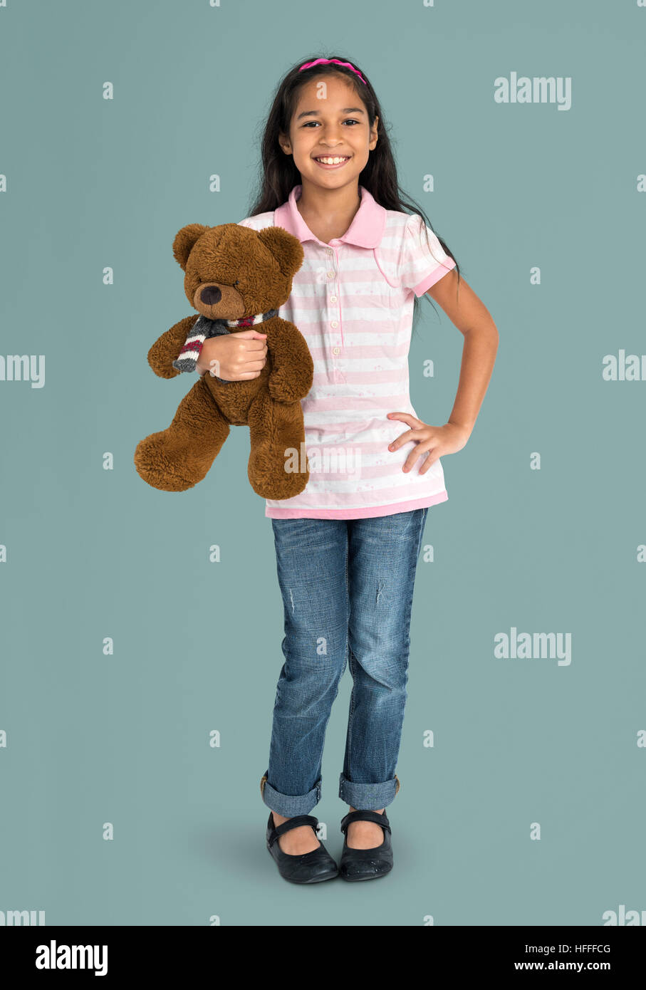 Girl Cheerful Studio Portrait Concept Stock Photo - Alamy
