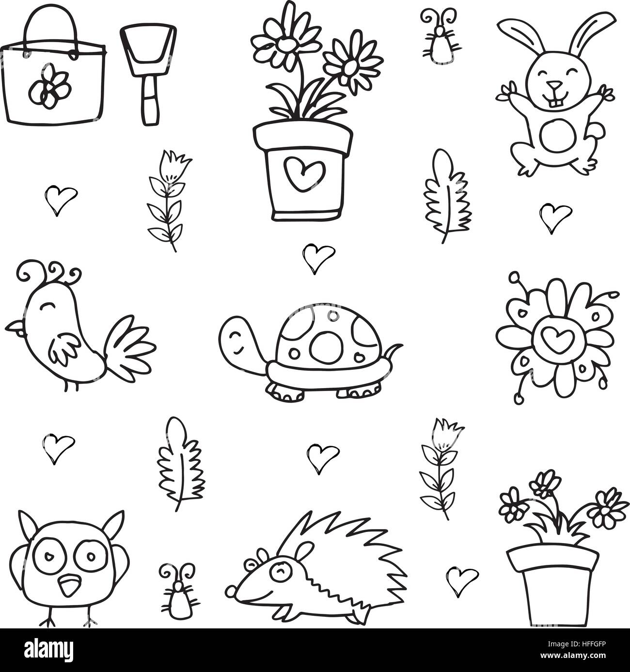Doodle of spring collection hand draw Stock Vector Image & Art - Alamy