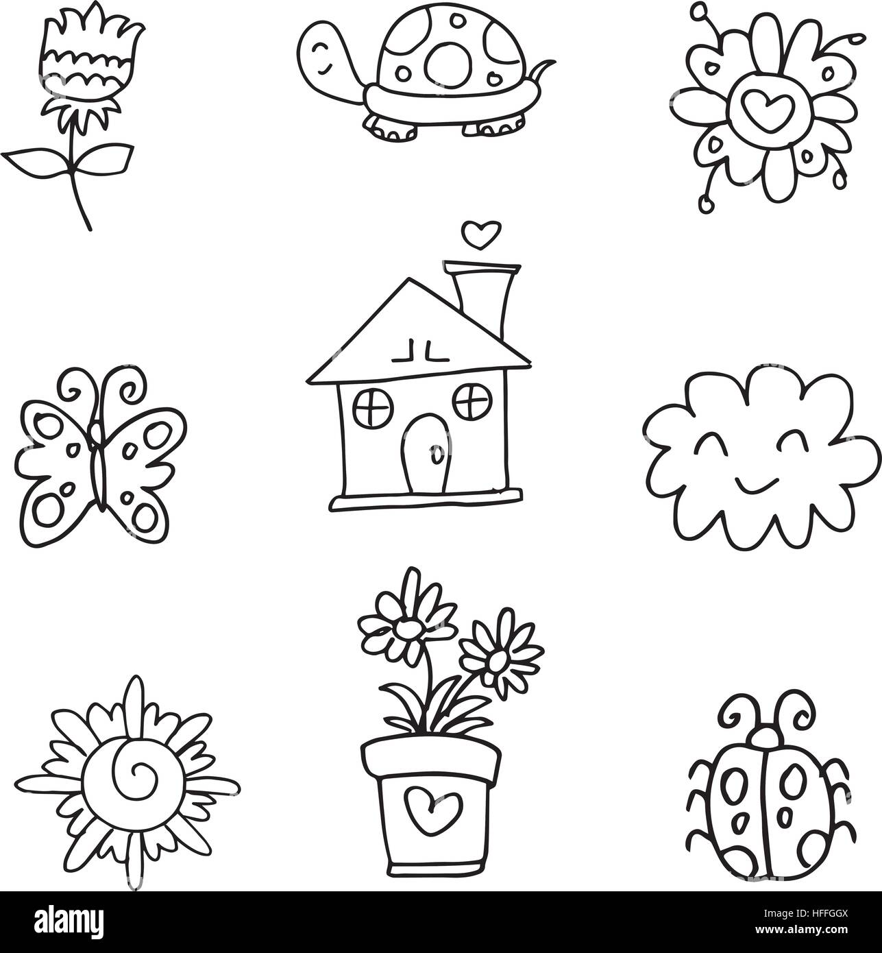 Vector art spring of doodles Stock Vector Image & Art - Alamy