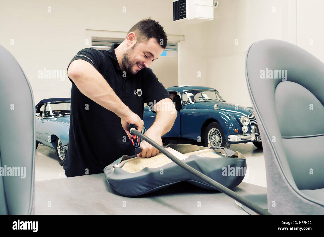 Classic car restoration Stock Photo Alamy