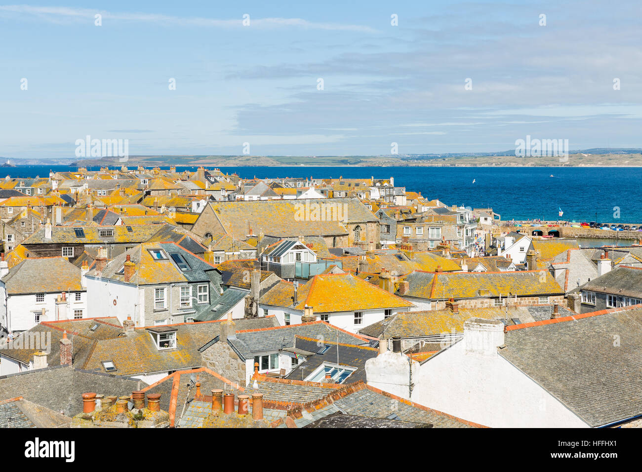 Roofs of Saint Ives, Cornwall, UK Stock Photo