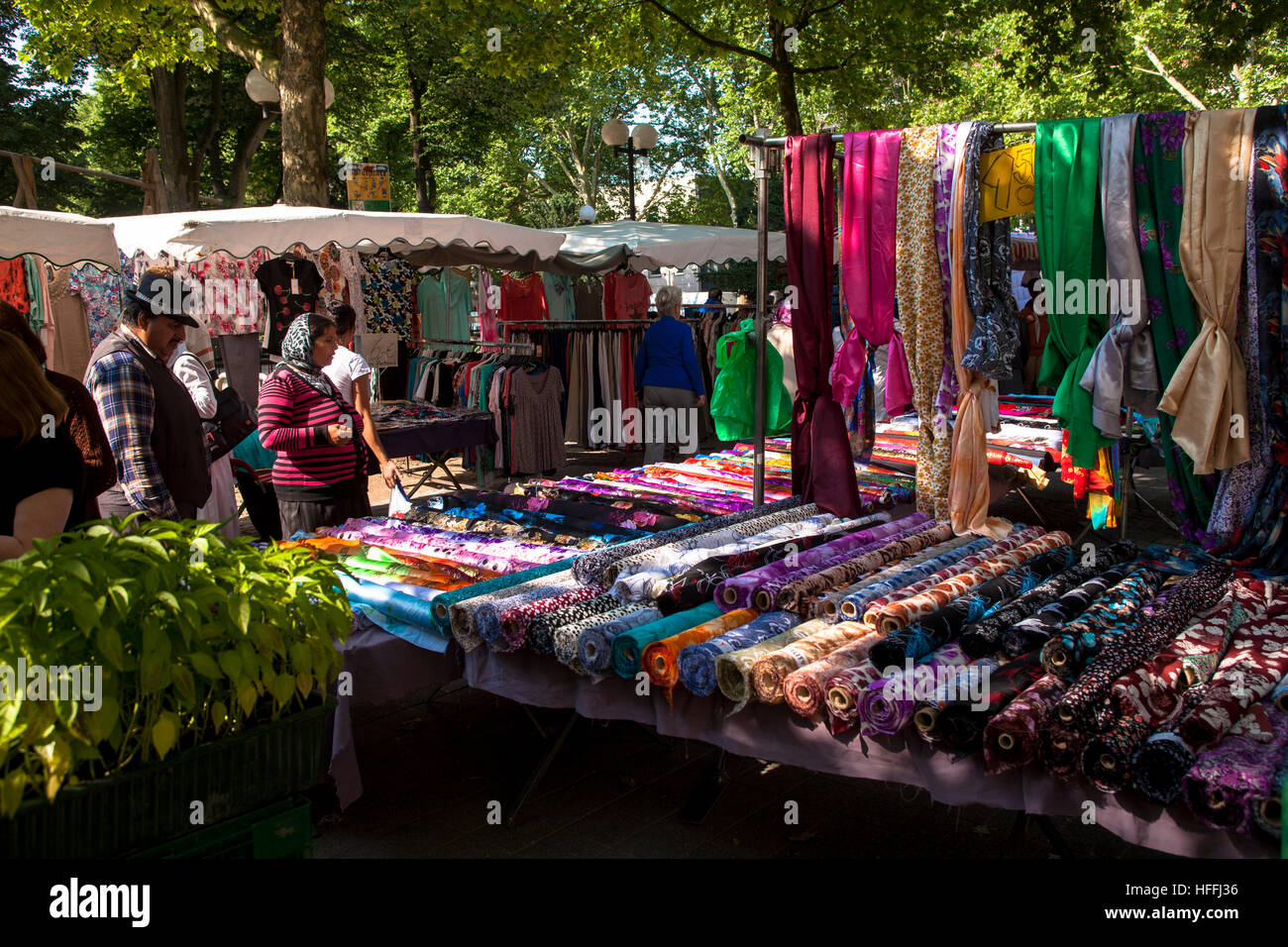 Germany,  market on the North market in the district North. Stock Photo
