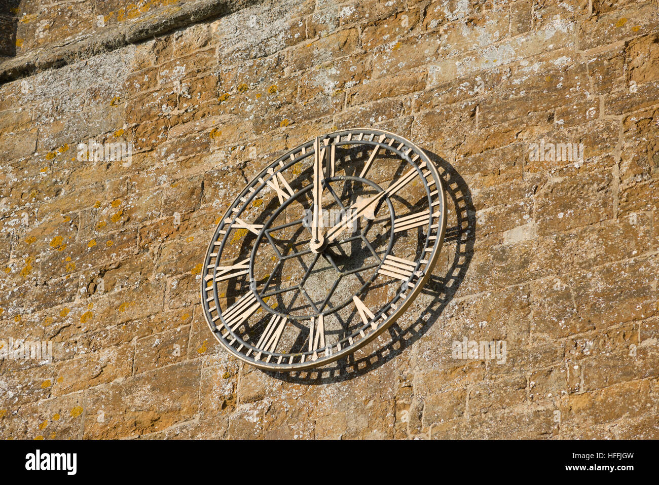 Detail of the Clock on the tower of All Saints Church, Middleton Cheney