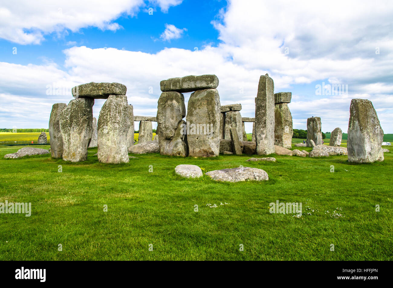 Heel Stone at Stonehenge on a cloudy day in Salisbury, England Stock Photo