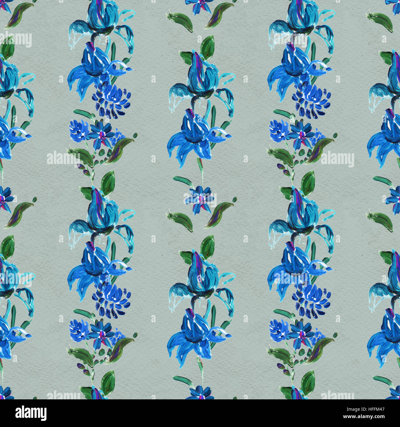 Seamless pattern with blue flowers Stock Photo - Alamy