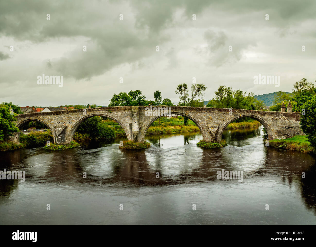 UK, Scotland, Stirling, View of the Old Stirling Bridge. Stock Photo