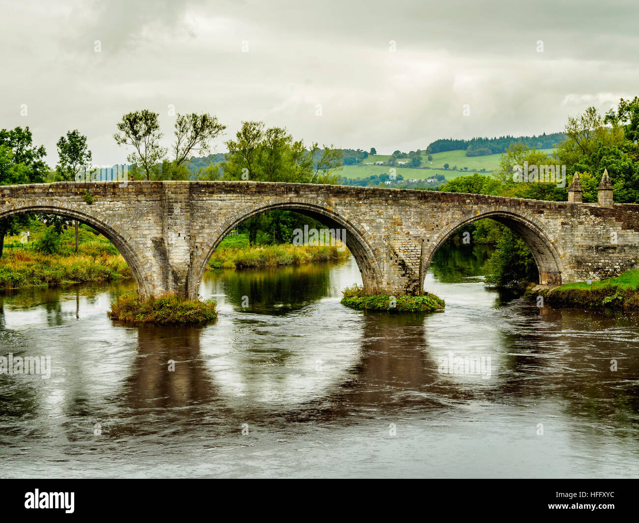 UK, Scotland, Stirling, View of the Old Stirling Bridge. Stock Photo