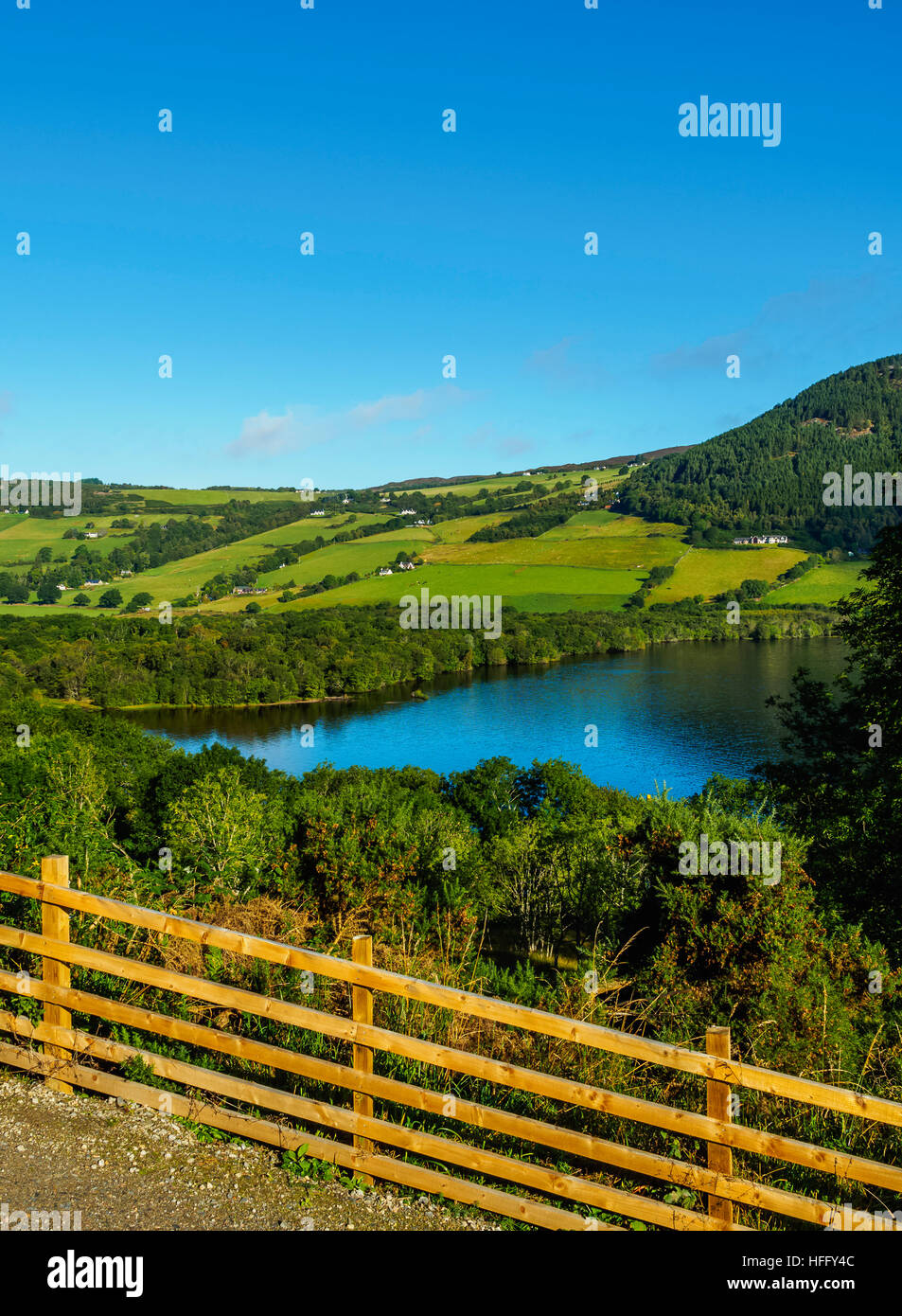 UK, Scotland, Highlands, Drumnadrochit, Landscape of the Loch Ness. Stock Photo