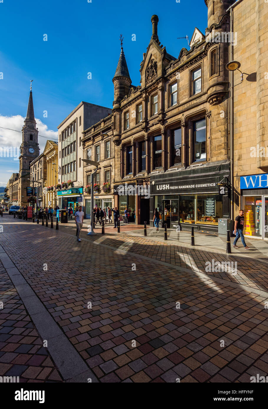 UK, Scotland, Inverness, View of the High Street. Stock Photo