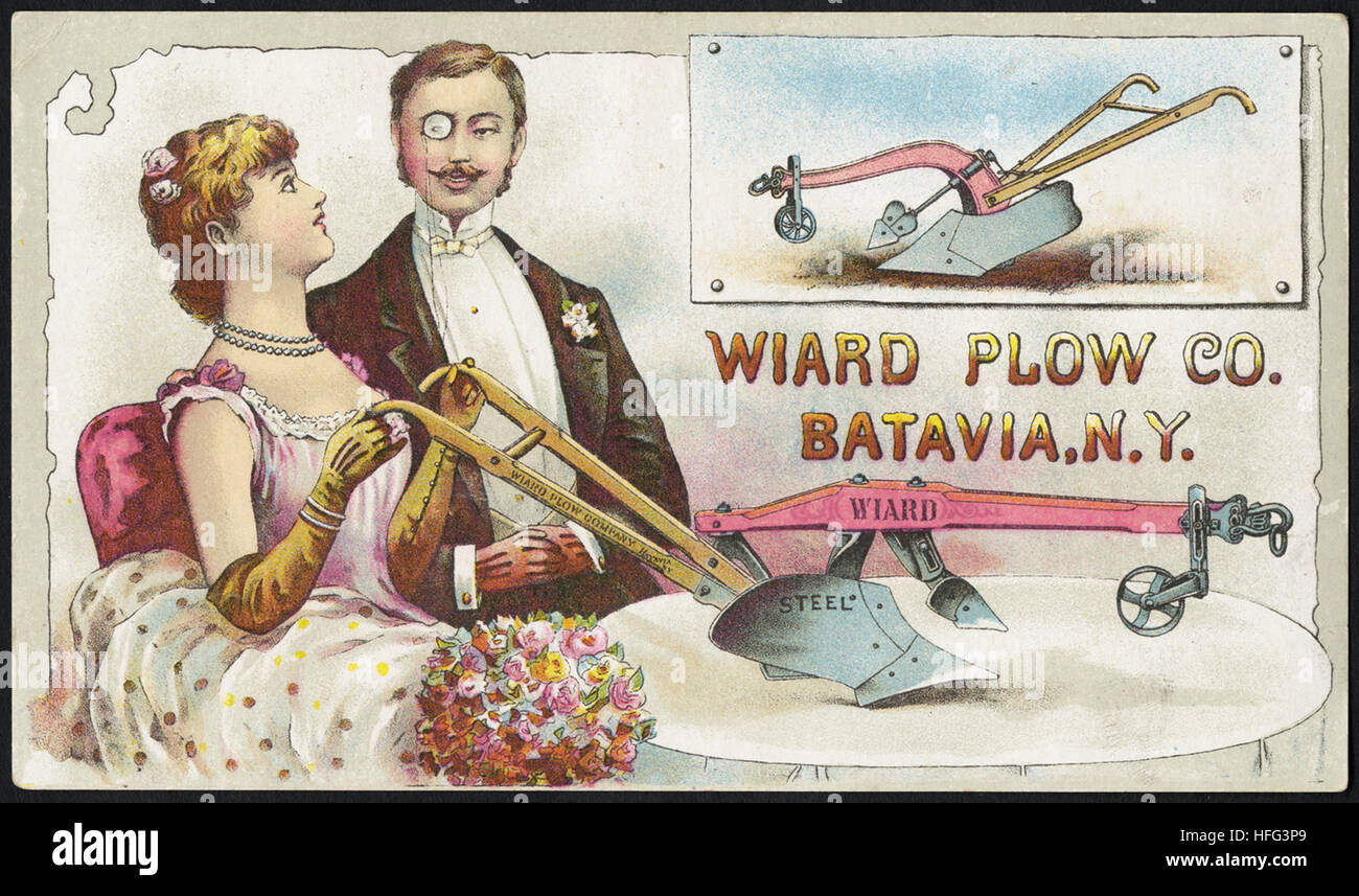 Agriculture Trade Cards - Wiard Plow Co., Batavia, N. Y Stock Photo