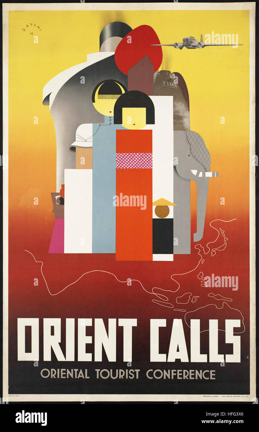 Vintage Travel Poster - Orient calls Stock Photo