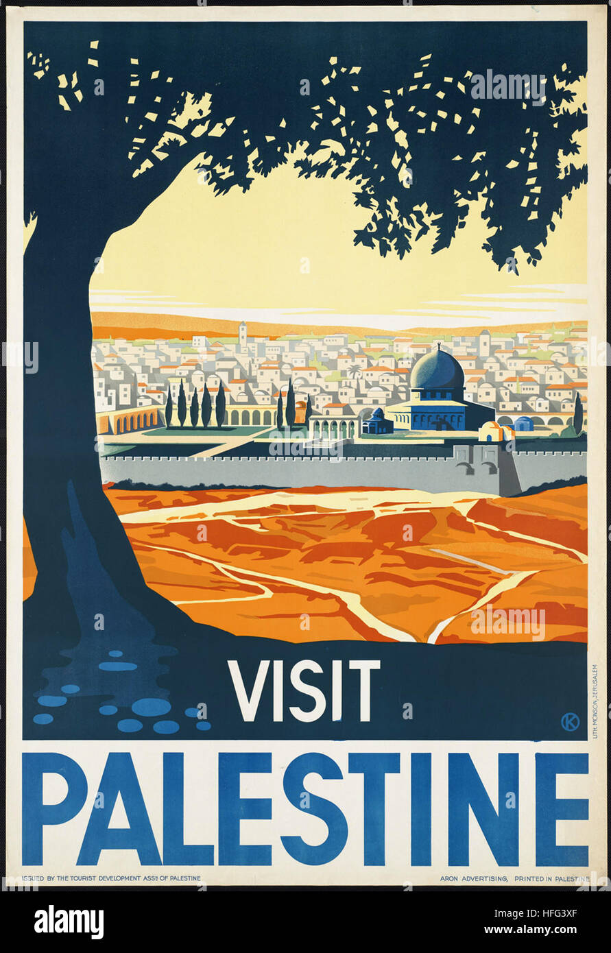 Vintage Travel Poster - Visit Palestine Stock Photo