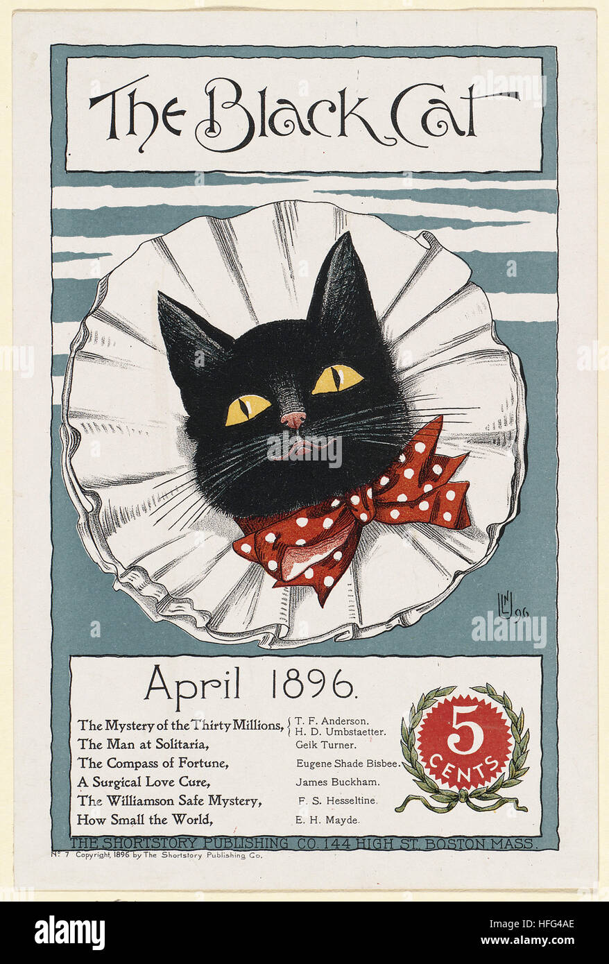 The black cat, April 1896. Stock Photo