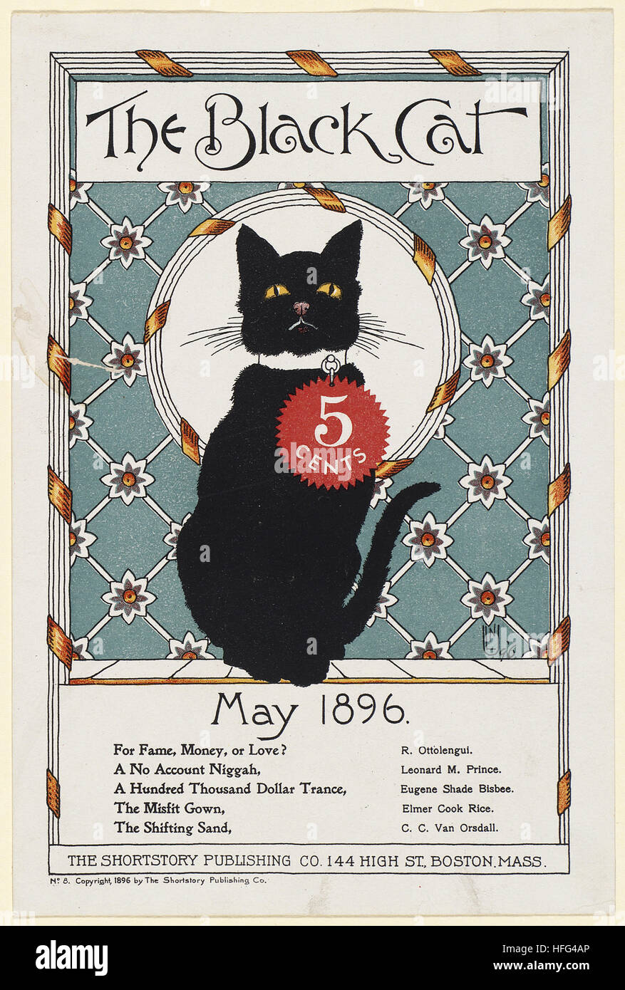 The black cat, May 1896. Stock Photo