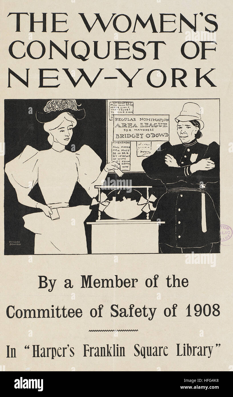 The women's conquest of New-York by a member of the Committee of Safety of 1908 in Stock Photo