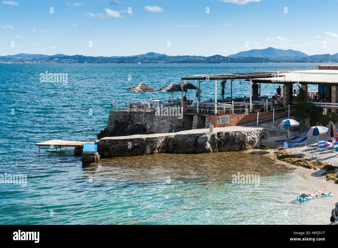 Beach in Nisaki, Corfu, Ionian Islands, Greece, Europe Stock Photo
