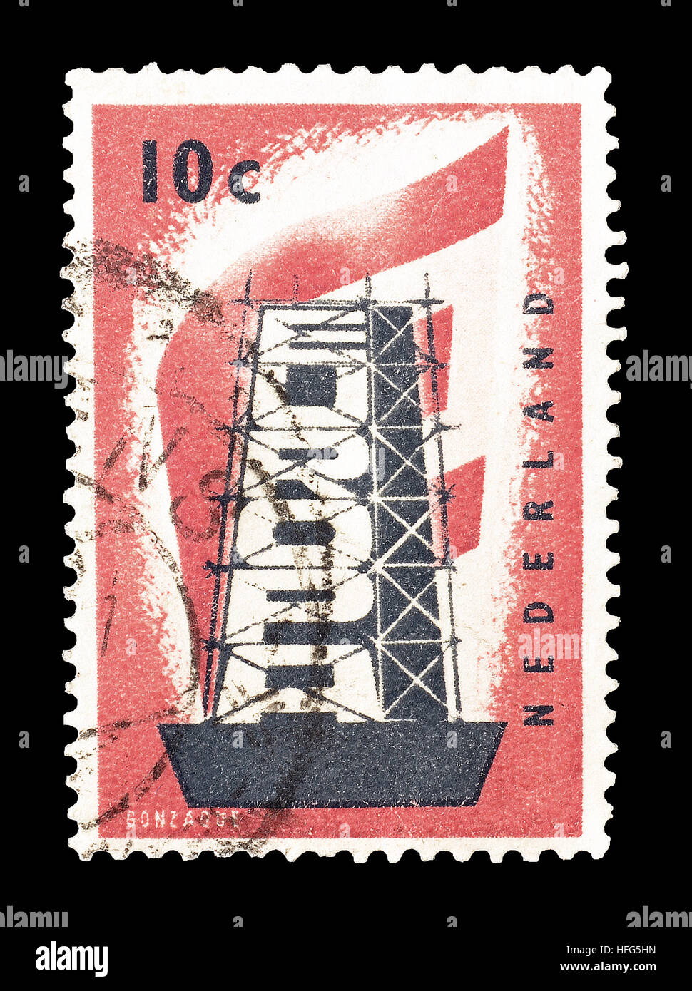Netherlands stamp 1956 Stock Photo