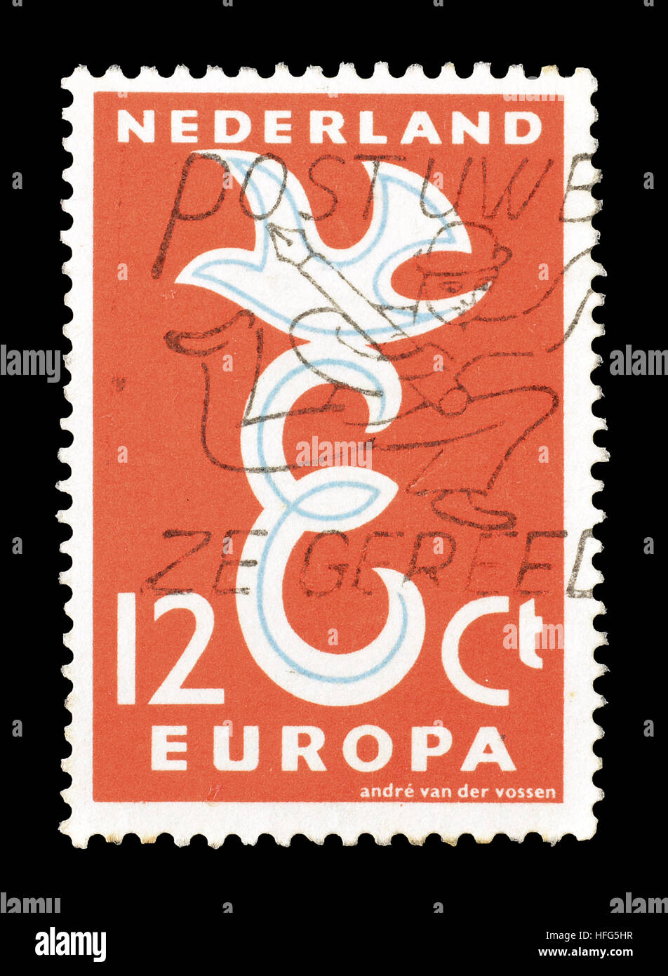 Netherlands stamp 1958 Stock Photo