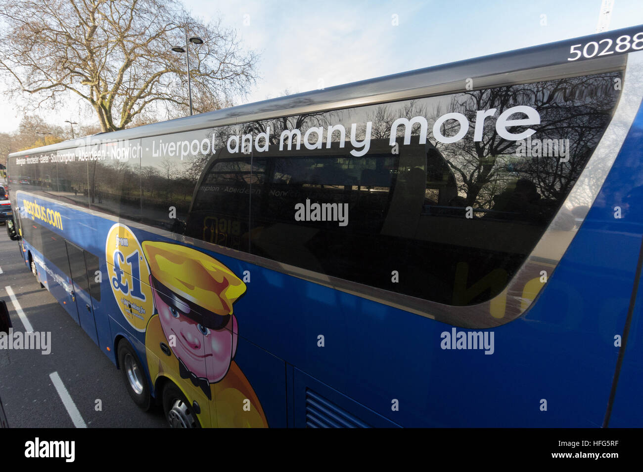 Megabus coach in London Stock Photo Alamy