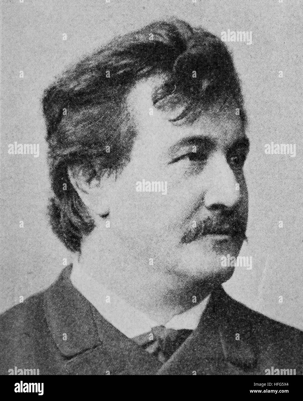Heinrich Vogl, 1845 - 1900, was a German operatic heldentenor, reproduction photo from the year 1895, digital improved Stock Photo