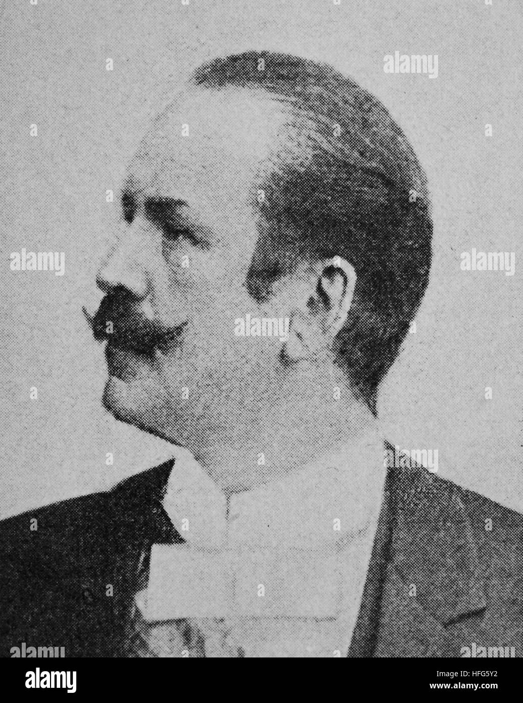Karl Sonntag oder Carl Sontag oder Karl Holm, 1828 -?1900, Was a German actor, playwright and writer, reproduction photo from the year 1895, digital improved Stock Photo