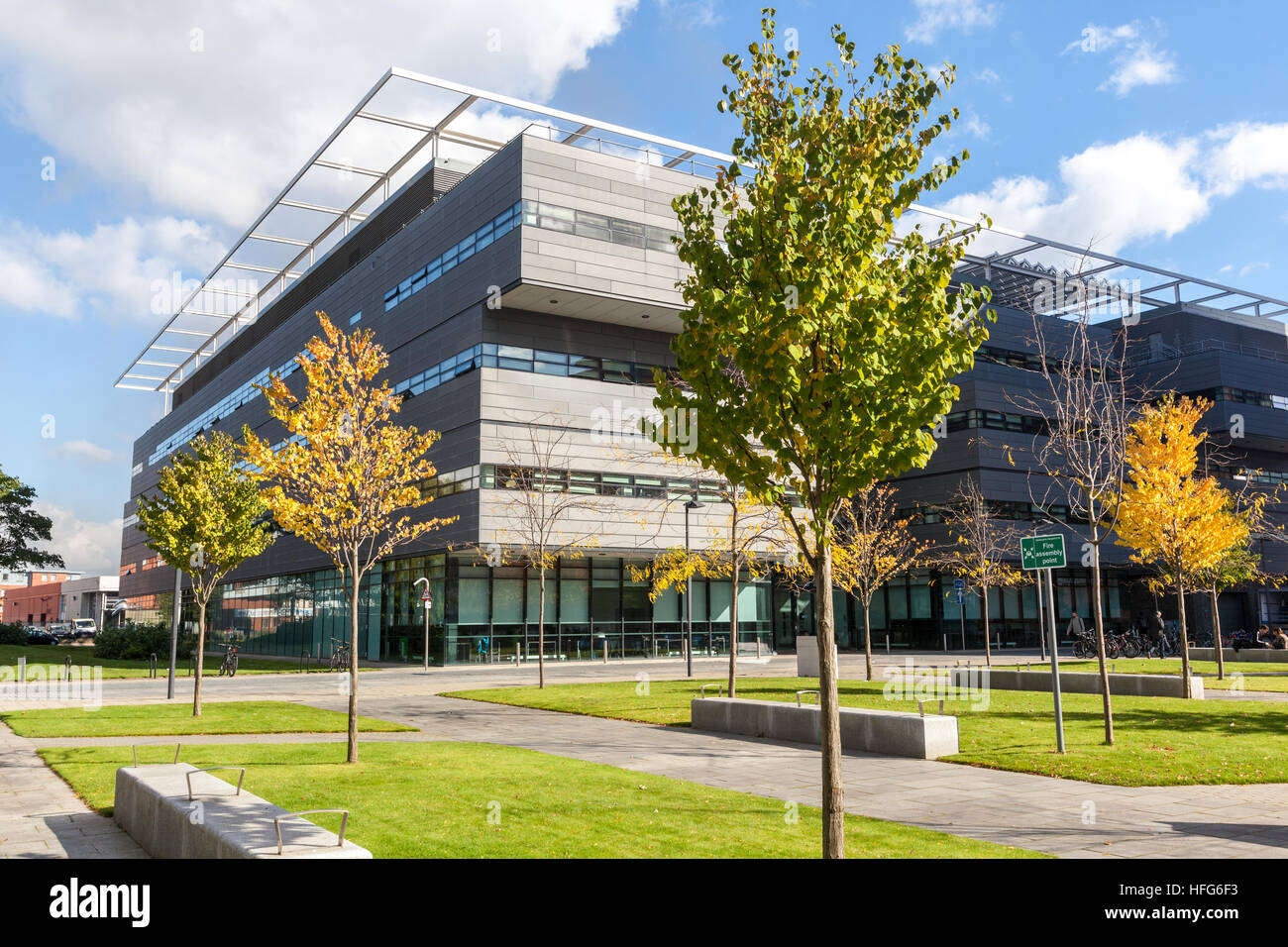 Alan Turing building in autumn, The University of Manchester, UK Stock Photo