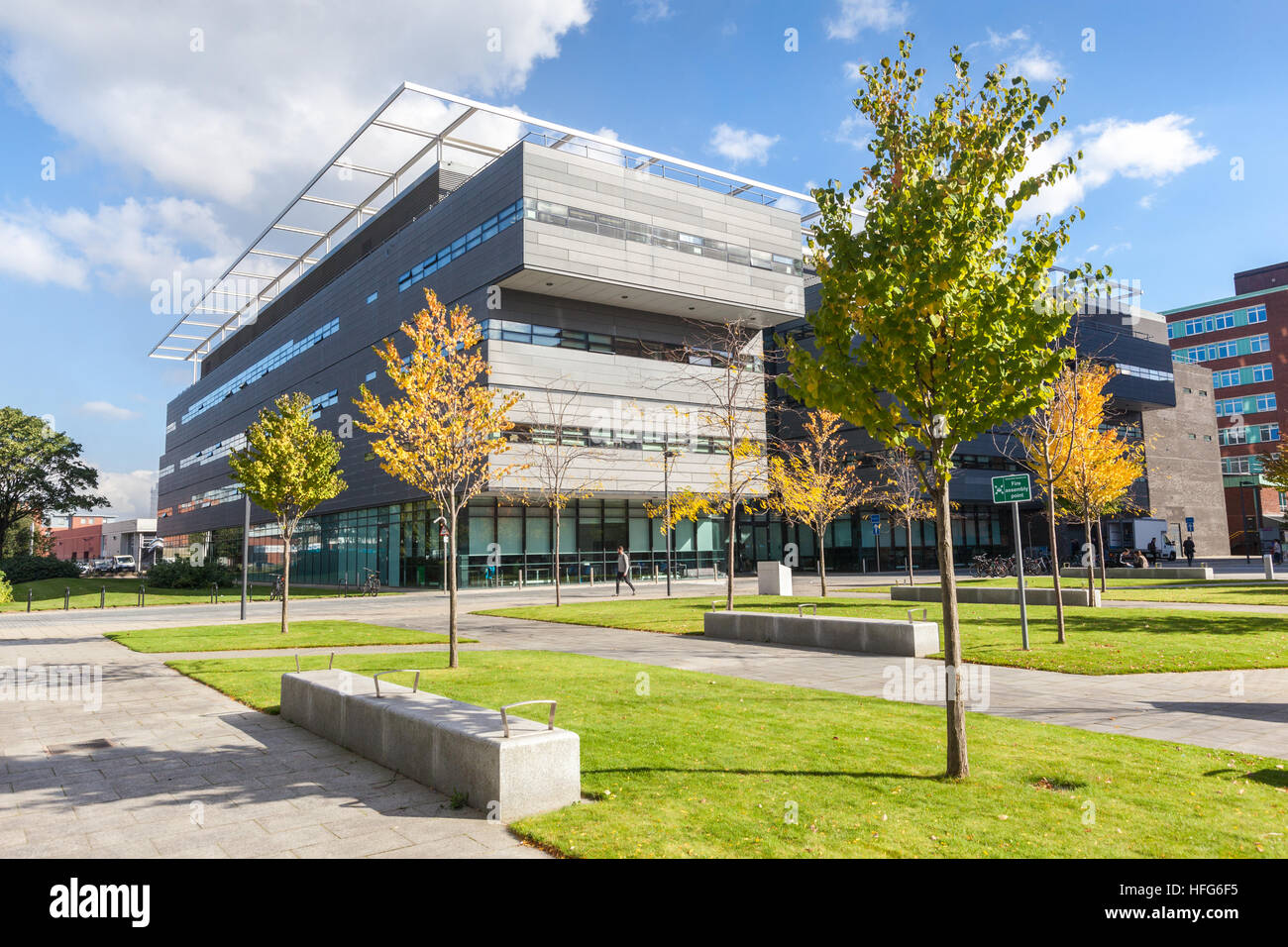 Alan Turing building in autumn, The University of Manchester, UK Stock Photo