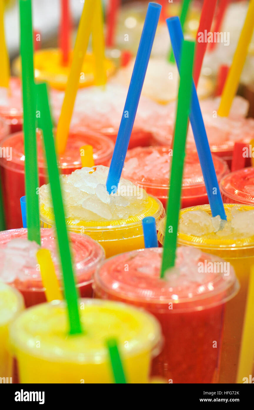 Natural fruit juices. La Boqueria Market or Sant Josep market
