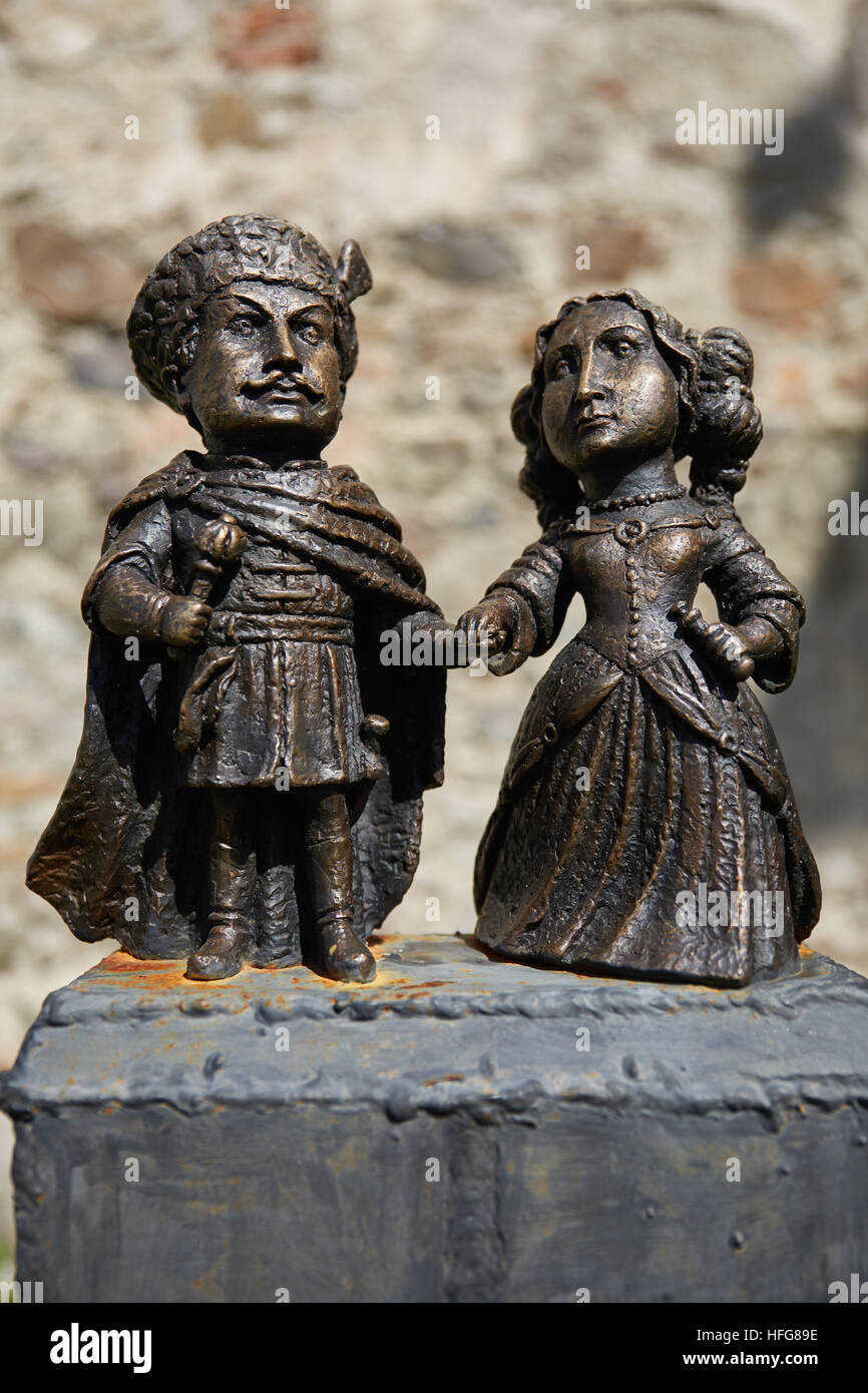 Bronze Saint Miklosh statue with wife Stock Photo Alamy