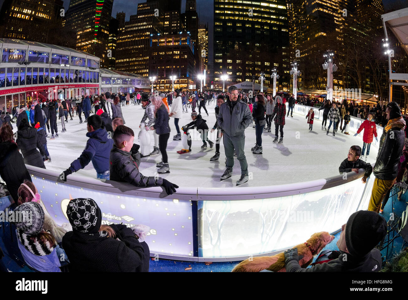 New York City, USA 28 December 2016 Ice Skating in Bryant Park ©Stacy