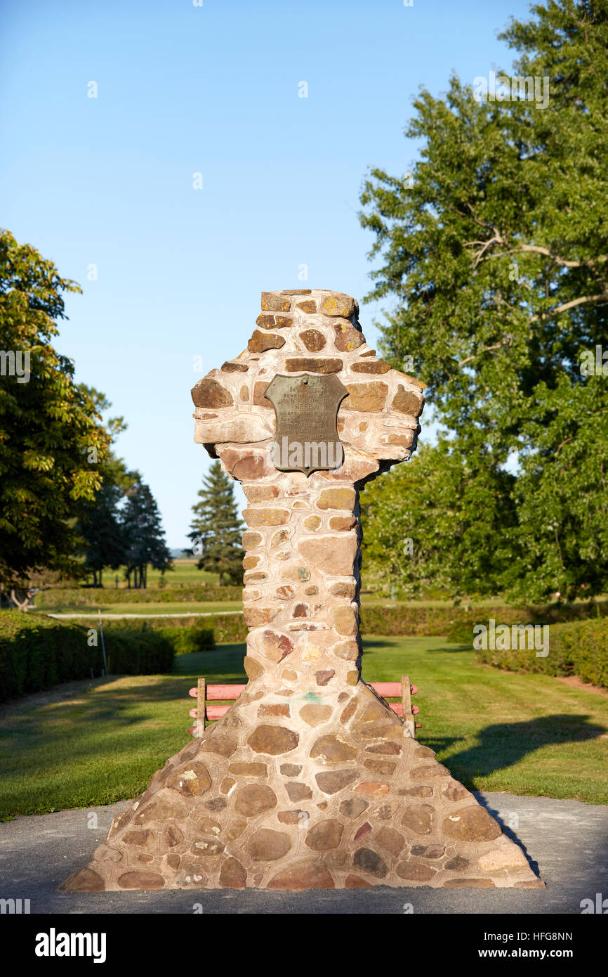 John Frederic Herbin Cross Memorial, Grand Pre, Annapolis Valley, Nova Scotia, Canada Stock Photo
