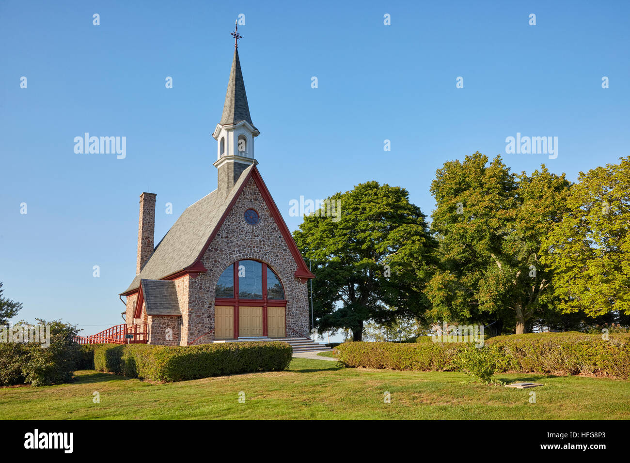 Memorial Church, Grand Pre, Annapolis Valley, Nova Scotia, Canada Stock Photo