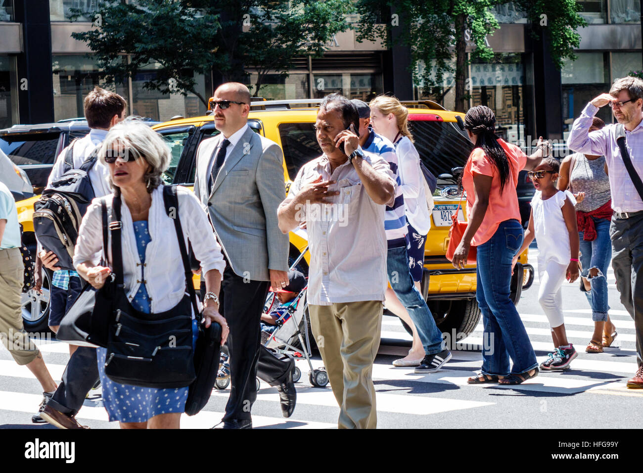 New York City,NY NYC,Manhattan,Midtown,Turtle Bay water,intersection,Second Avenue,Asian Asians ethnic immigrant immigrants minority,adult,adults,man Stock Photo